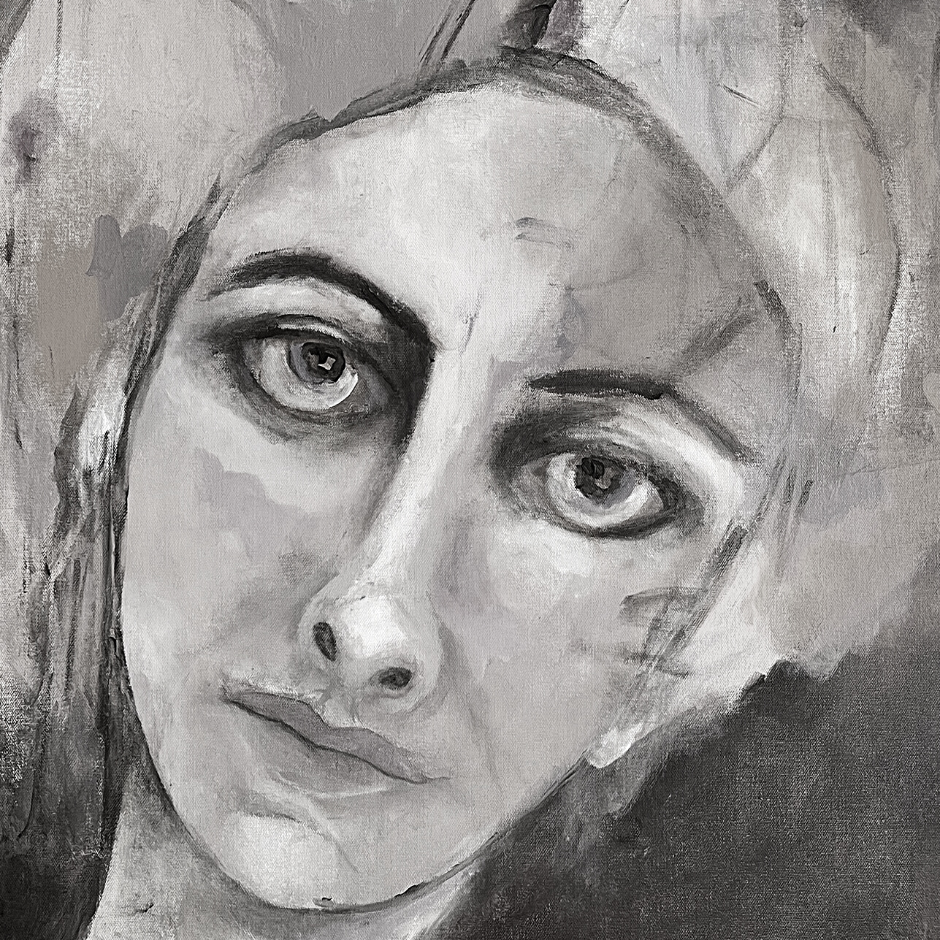 woman-one-color-painting-graytones